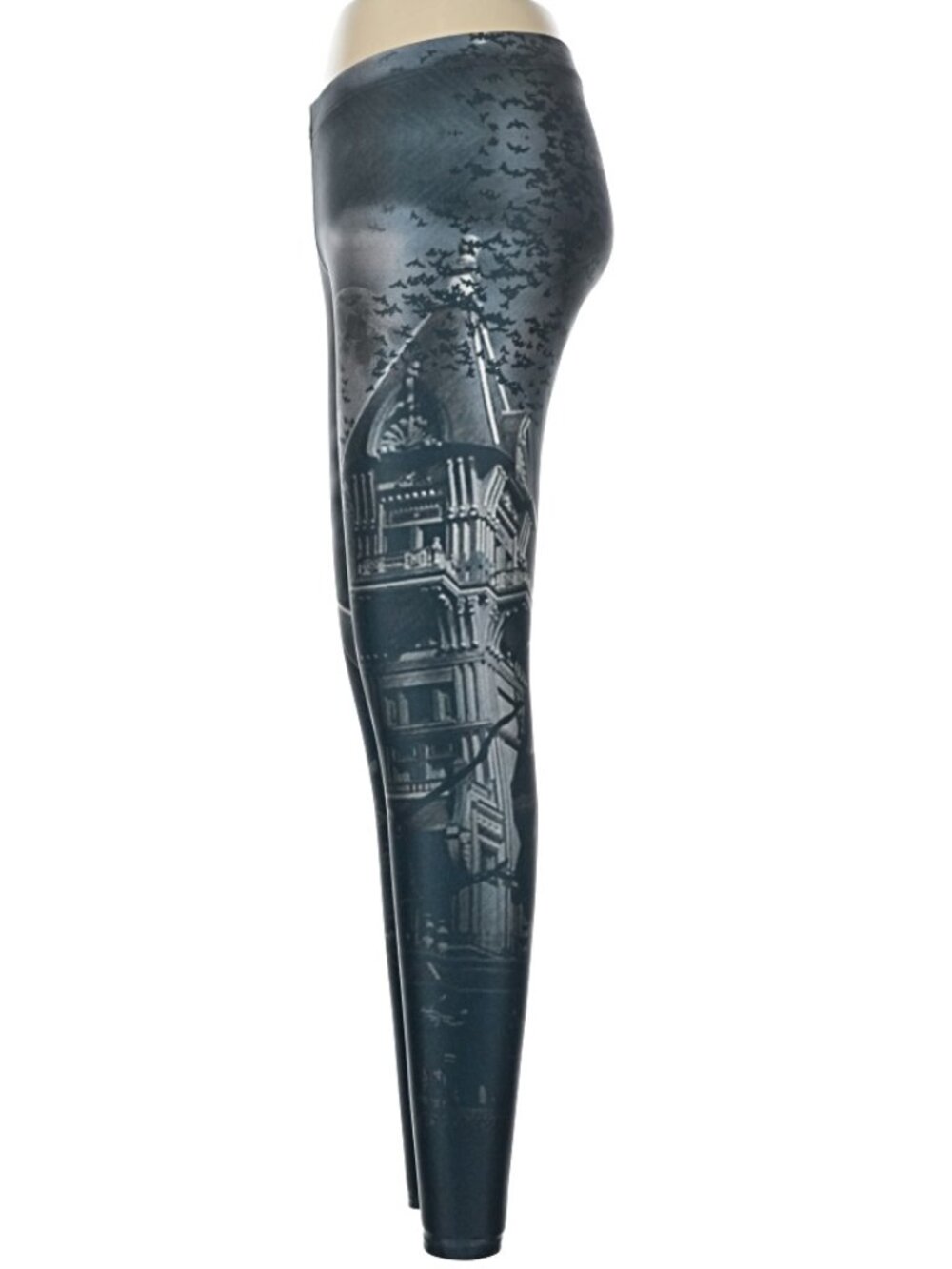 Haunted House Halloween Crows Blackmilk leggings, Medium
